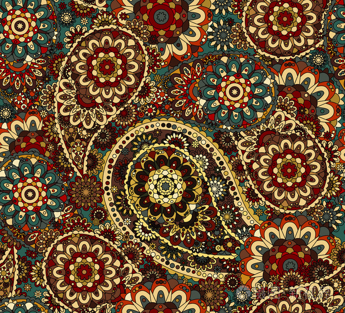 传统的佩斯利图案丝绸头巾样本.东布礼品和礼物的概念