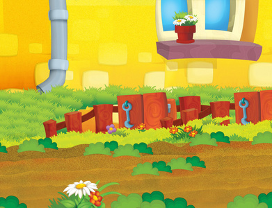 卡通院子里场景照片