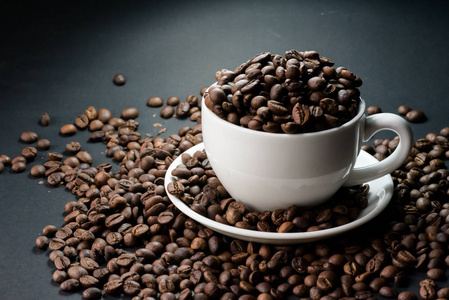 咖啡和咖啡豆的背景