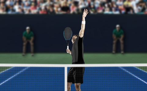 网球运动员与一件黑色衬衫