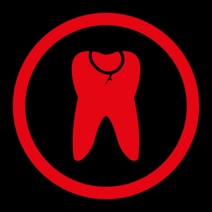 牙齿龋圆形的矢量图标