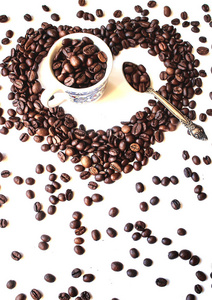 咖啡豆。选择性焦点
