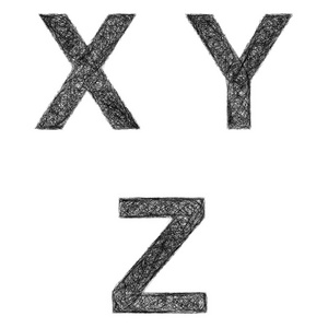 线艺术字体设置字母 X，Y Z