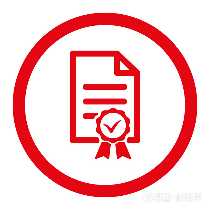 认证的圆形的矢量图标