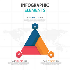 抽象多彩三角业务时间线图表元素，演示文稿模板平面设计矢量图的网页设计营销广告