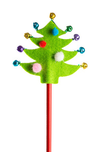 装饰的圣诞树用球上 wh, 孤立的手工玩具