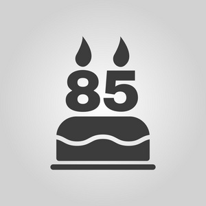 生日蛋糕蜡烛的 85 号图标形式。生日的符号。单位