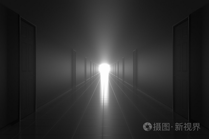 黑暗的朦胧走廊