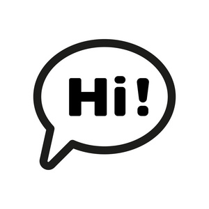 嗨图标.问候,你好符号.单位照片