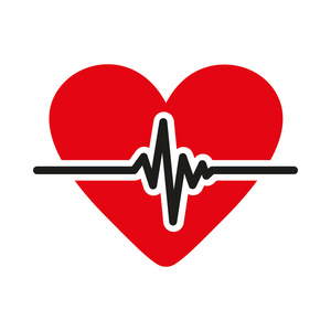 心脏病学和心电图,心电图, 心符号.单位照片