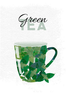与绿茶杯