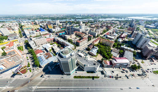 与空中城市景观 道路 房屋和建筑物