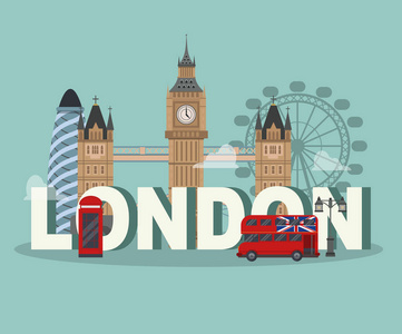 伦敦的符号海报照片