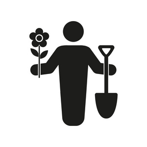 园丁的头像图标.园艺和农业,花园的象征.单位照片