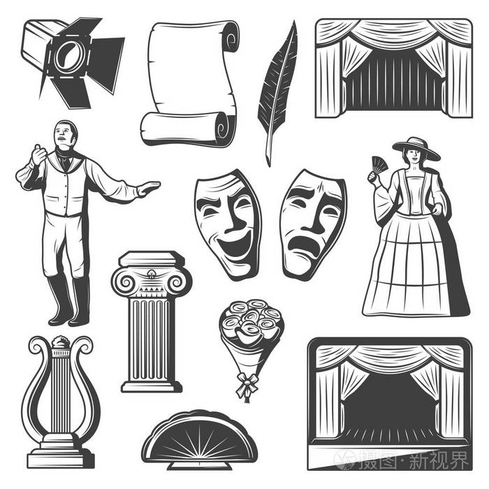 老式剧院元素集合