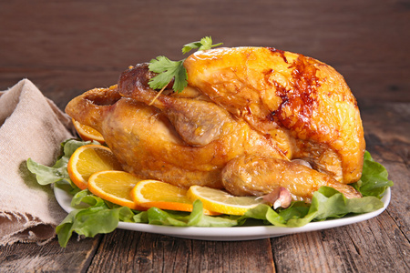 橘子焗的鸡照片