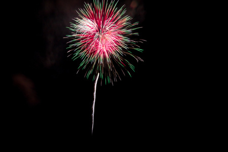 在城市上空烟花庆祝在快乐的节日