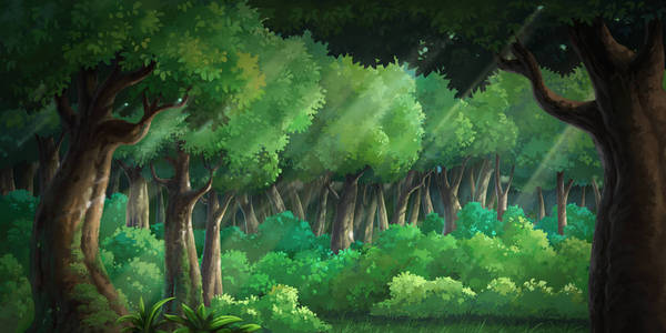 画在深森林绿色的图片