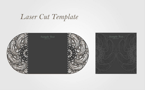 激光切割数字矢量文件。信封是一张请柬
