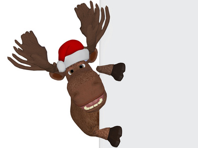 圣诞节卡通麋鹿用空白板图片