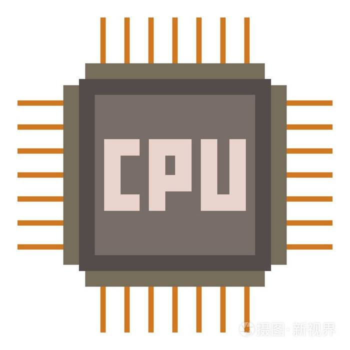 cpu图标卡通风格