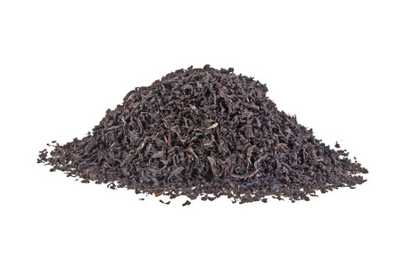 佛手干干黑茶叶孤立在白色背景照片