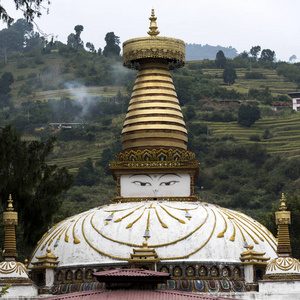 尼泊尔佛塔的看法, Punakha, 不丹