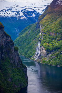 Geiranger 海湾, 挪威瀑布七姐妹