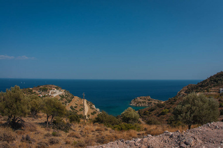 萨罗尼克湾 Aegina 岛海湾景观