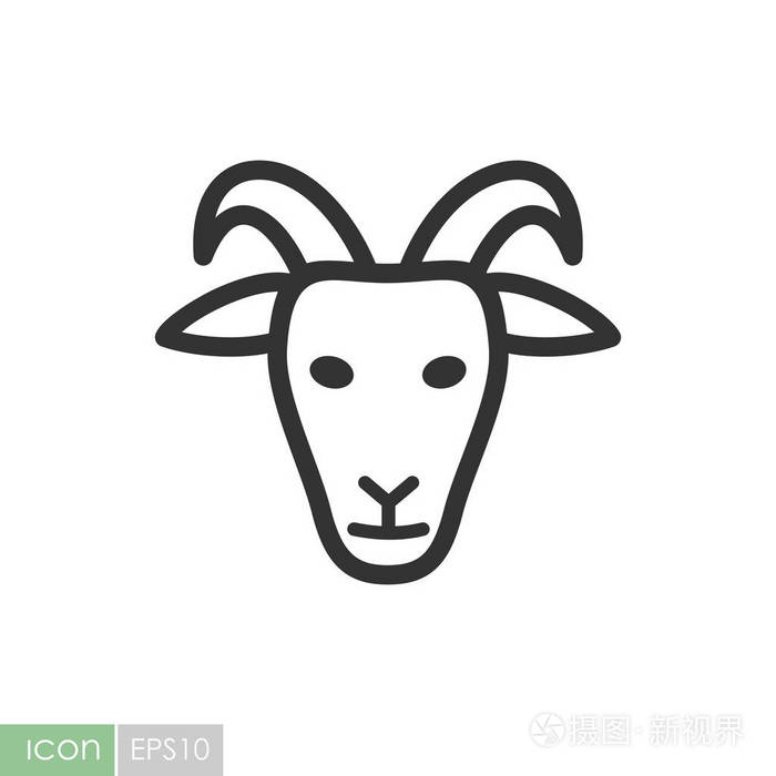 山羊矢量图标动物头