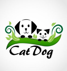 徽标的猫和狗团队协作社区人们观念的联盟标志创意 h 字母抽象徽标