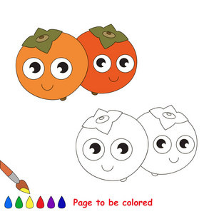 柿子卡通。页是彩色
