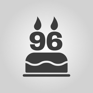 生日蛋糕蜡烛数 96 图标的形式.生日的符号.单位照片