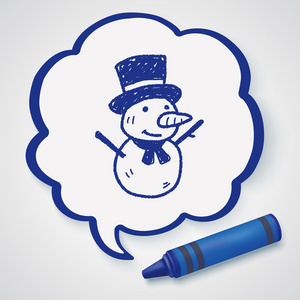 雪人涂鸦图标元素