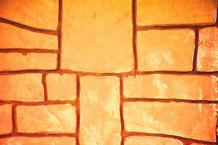 橙色的砖壁图案背景