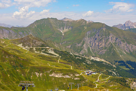 山和冰川风景在 Tirol。奥地利, Hintertux 地区
