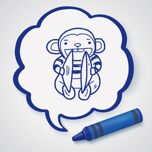 猴子玩具涂鸦图标元素