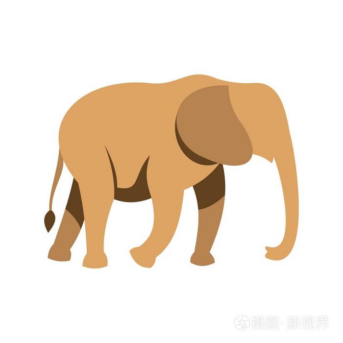 平面样式大象图标