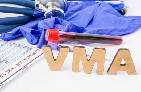 Vma 临床实验室医学缩写或 vanillylmandelic 酸的简称, 用于检测儿童神经肿瘤。词 Lft 接近图肝脏, 实验