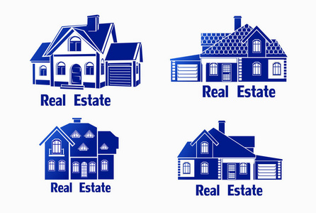 矢量图标的建筑学 城市真正的 Estate.Vector 图标的设置