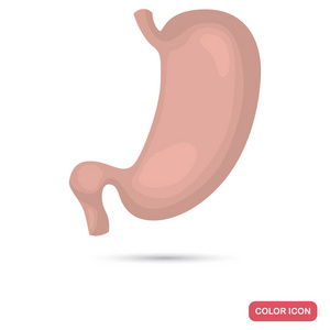 人的胃颜色平面图标