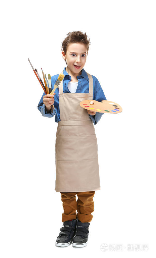 可爱的小艺术家绘画图片