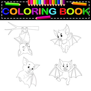 可爱蝙蝠着色书