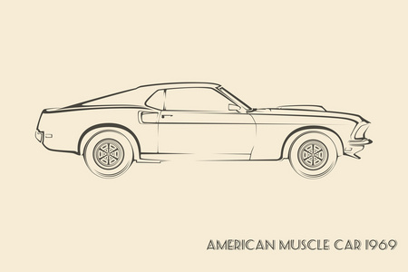 60 年代的美国肌肉车轮廓