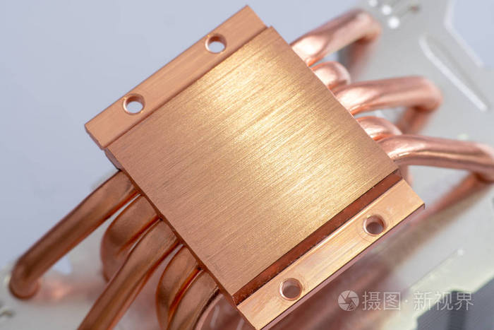 铜热管与美丽散景的计算机铝散热器中央处理器空气冷却概念