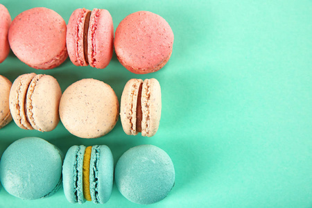美味的马卡龙色彩背景照片
