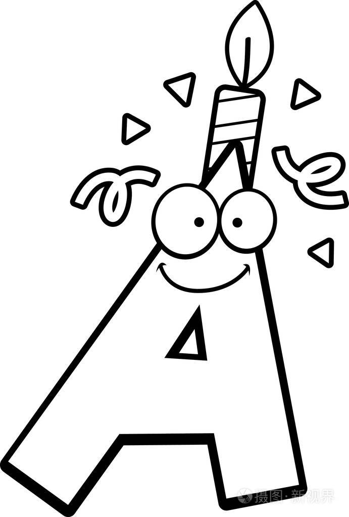 卡通字母 a 生日插画-正版商用图片0nj9pq-摄图新视界