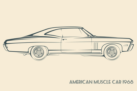 60 年代的美国肌肉车轮廓