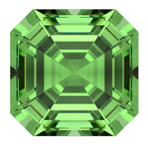 祖母绿宝石 asscher 切割.关闭视图 3d 渲染照片