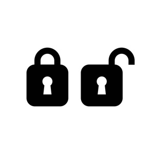 锁定解锁图标 ui 简单样式平面插图照片